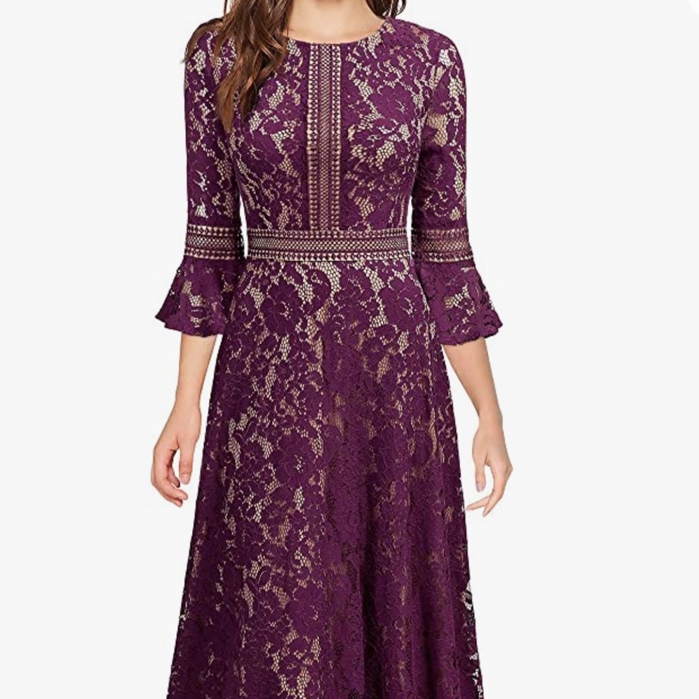 Lace Dress, Bell Sleeves, Full length , Brand new.